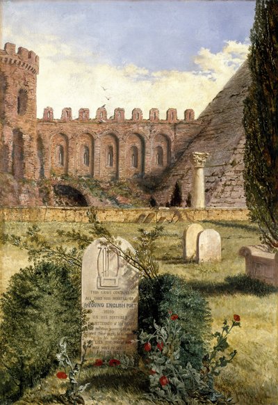 1873年罗马古老的新教坟场中的济慈坟墓 作者 威廉·贝尔·斯科特